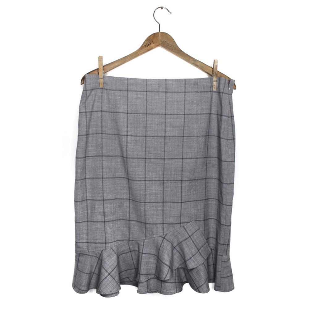 Banana Republic Plaid Ruffled Layered Midi Skirt 12
